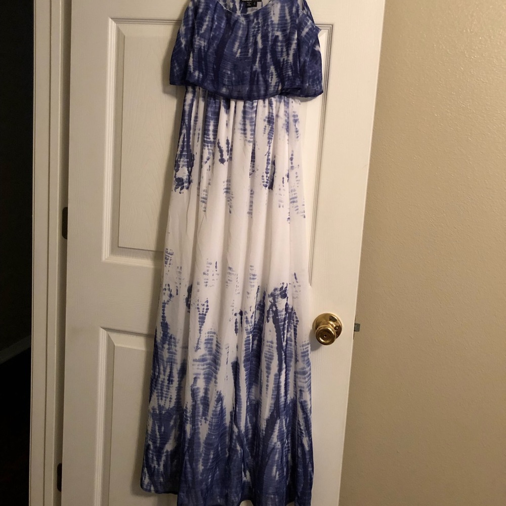 Blue & White Maxi Dress